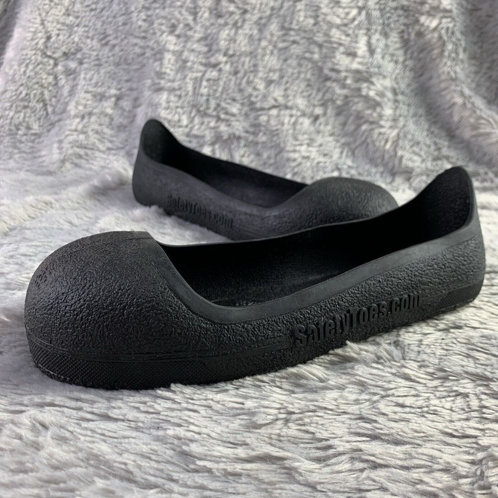 Slipp-R Safety Toe Shoes Temporary Slip On Protective Impact Small Black Rubber
